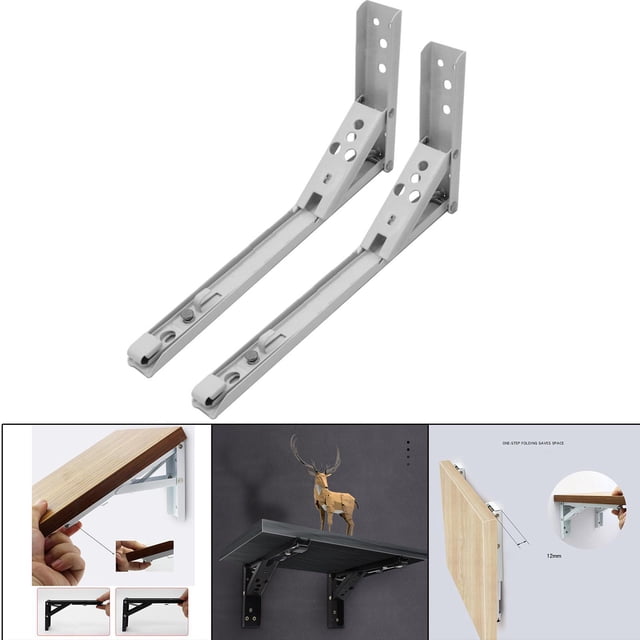 2 tes de ángulo plegables triangures, estante montado en pared, te DIY para banco de trabajo de escritorio, organizac 12 en Soledad Soporte de ángulo plegable