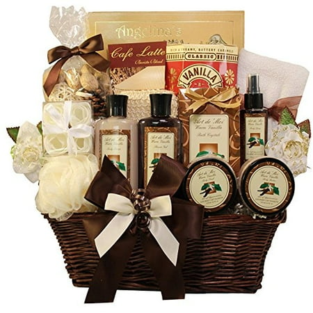 Gift Baskets Canada Spa - Essence of Luxury Warm Vanilla Spa Bath and Body Gift Basket Set