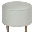 thumbnail image 2 of Cortesi Home Hosta Storage Ottoman, 19" Round, Beige Linen, 2 of 4