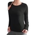 thumbnail image 2 of SHCKE Womens Open Back Long Sleeve Tops Comfort Stretch Yoga Tops Sport Workout Long Sleeve Shirts Quick Dry Athletic Tops Black, 2 of 6