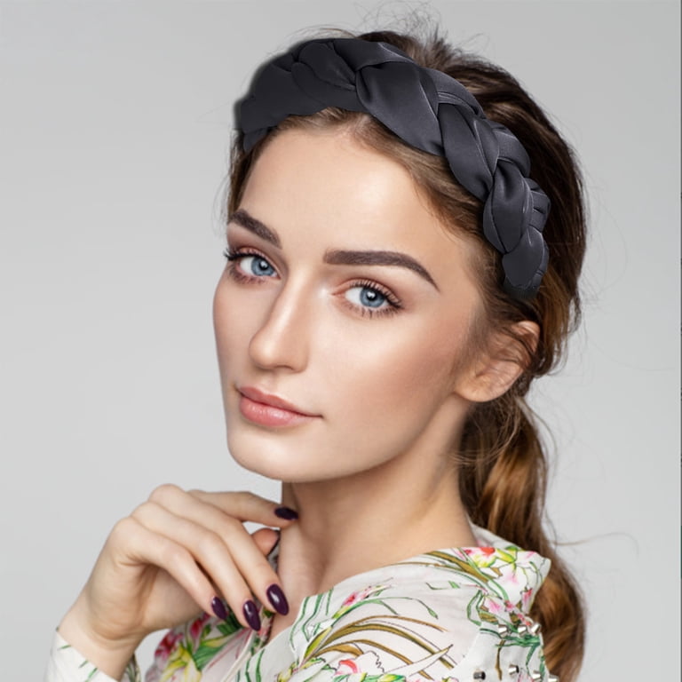 Headbands for Women Trendy,Satin Plait Soft Wide Headband  display picture 2