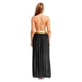 thumbnail image 2 of YiZYiF Women's Belly Dance Costume Halter Crop Top with Sequin Tassel Split Mesh Long Skirt 2Pcs Set Black A L, 2 of 6