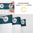 thumbnail image 3 of No Hook Shower Curtain with Snap in Liner, Teal Blue Coastal Ocean Beach Theme Waterproof Fabric Bathroom Curtain Mesh Top Window, Wave Coastal Sandbeach Shower Curtains 72x84in, 3 of 9