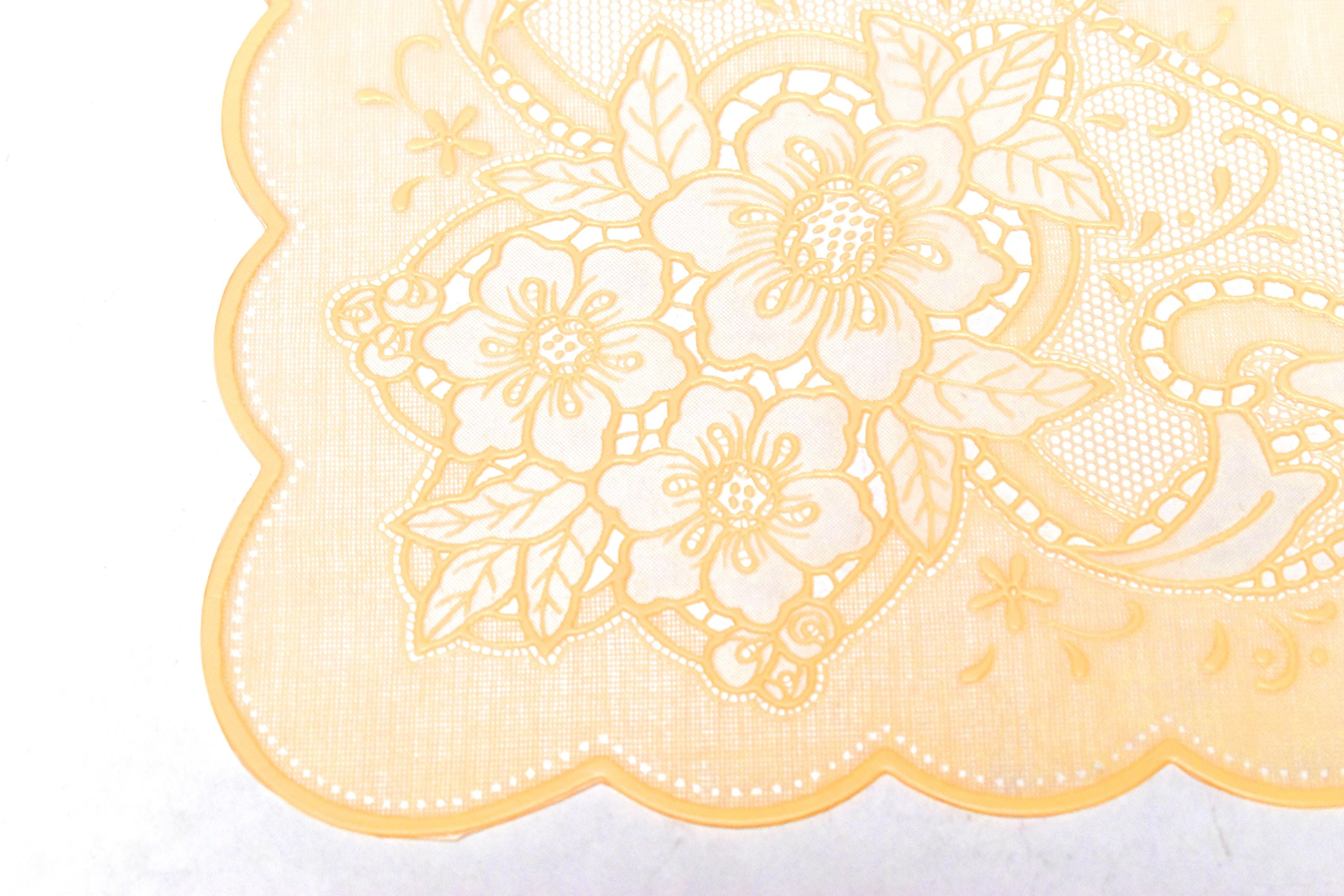 Eight Vinyl Lace Easy Care 12x18 Placemats Ivory Off White Walmart Com Walmart Com
