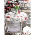 thumbnail image 6 of Outdoor Tablecloth with Umbrella Hole Zipper Red Poppy Flower Round Tablecloth 54" Waterproof Outside Table Cloth Garden Floral Botanical Painting Patio Table Cover Tablecloths for Picnic Party, 6 of 8