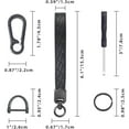 thumbnail image 5 of Leather Wristlet Keychain, Car Key Chain Wrist Keychain with 3 Key Ring and Anti-Lost D Ring, 5 of 6