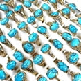thumbnail image 6 of K-KED 40pcs New Fashion Mixed Lots Natural Stone Turquoise Gold P Unisex Rings, 6 of 6