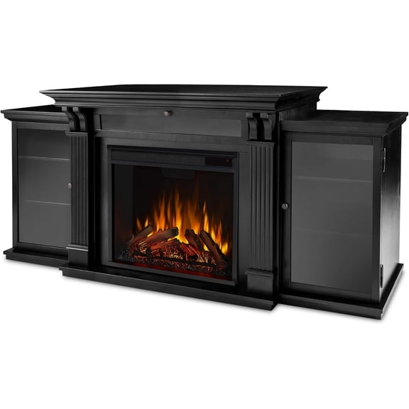 Real Flame Calie 67" Electric Fireplace TV Stand in Black