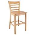 thumbnail image 2 of Ladderback Counter Stool Black with wood seat, 2 of 5