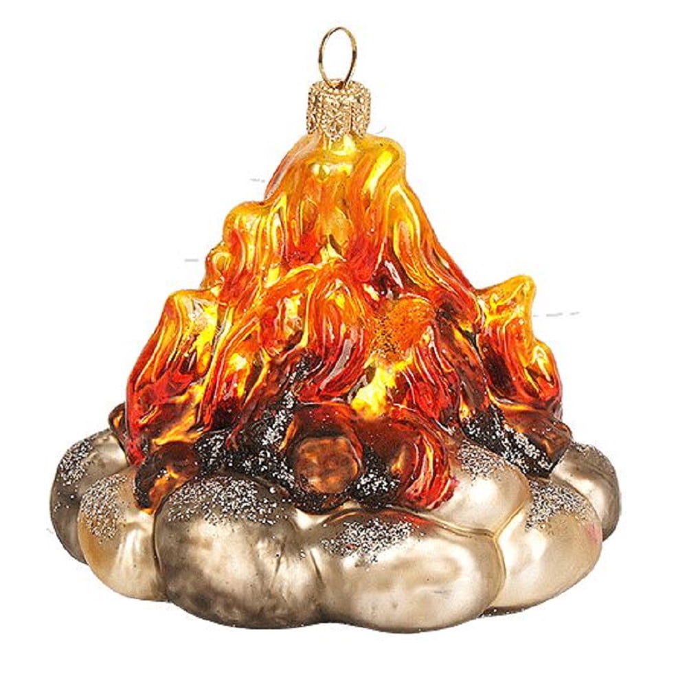 Campfire Polish Glass Christmas Tree Ornament Camping Decoration Camp