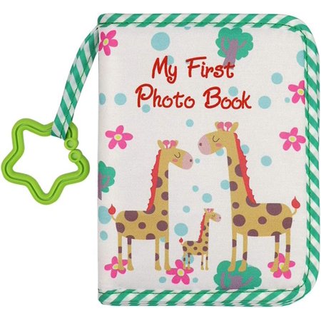 WOVTE Baby Album, Soft Fabric Album, First Album Gift for 10 x 15 cm Babies, Can Hold 17 Photos(green)