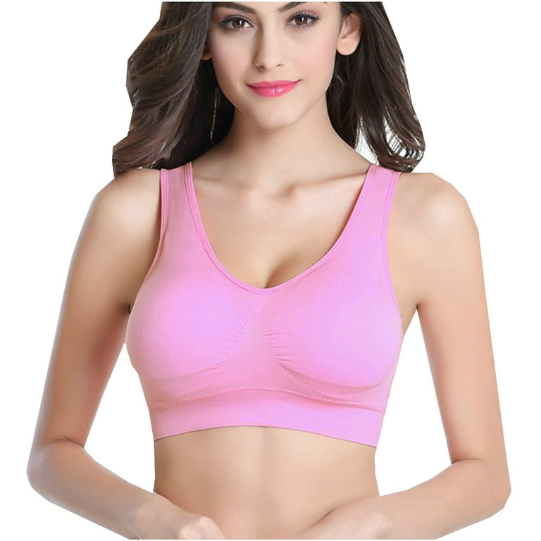Women Wireless Bras Seamless Underarm-Smoothing Comfort Lightly Lined  T-Shirt Underwire Full-Coverage Stretch Bra，5PC