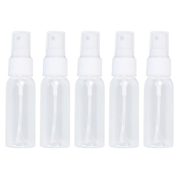 20 piezas de plástico mini botella de aerosol pequeña vacía para maquillaje y cuidado de la piel Uso de viaje recargable (marrón con rociador negro)
