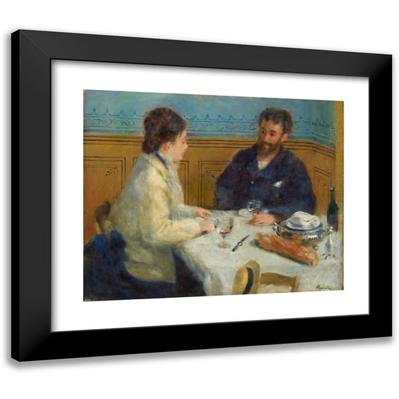 Pierre-Auguste Renoir 14x12 Black Modern Framed Museum Art Print Titled - Luncheon (Lunch) (1875)