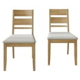 Castle Place Vintage Style Wooden Dining Chair, Set of 2, Natural Oak