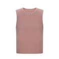 thumbnail image 6 of Staron Summer Sleeveless Tops for Women Casual Round Neck Solid Color Layering Tank Top Basic Comfy Loose Streetwear Fashion Tee, Pink FREE SIZE, 6 of 7