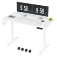 thumbnail image 2 of SONGMY Electric Standing Desk, 47 x 24 Inches Height Adjustable Desk with Removable Casters, Home Office Computer Desk (White), 2 of 7