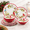 Winter Birds, variant on 12 Piece Pinecones Dinnerware Set for 4, Outdoor Dishes with Red Edges, Christmas Tableware