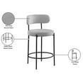 thumbnail image 4 of Maklaine Contemporary Rich Gray Boucle Fabric Stool (Set of 2), 4 of 10