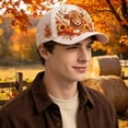 thumbnail image 3 of Highland Cow Baseball Cap Autumn Pumpkin Sunflower Wheat Printed Adjustable Peaked Cap For Outdoor Gardening Camping Travel Daily Wear(White-55~60cm), 3 of 3