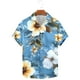 thumbnail image 2 of Camisas de Manga Larga para Hombres Moda Casual Floral Estampado Hawaiano Solapa Botón Superior, Ligero para Primavera Verano, 2 of 9