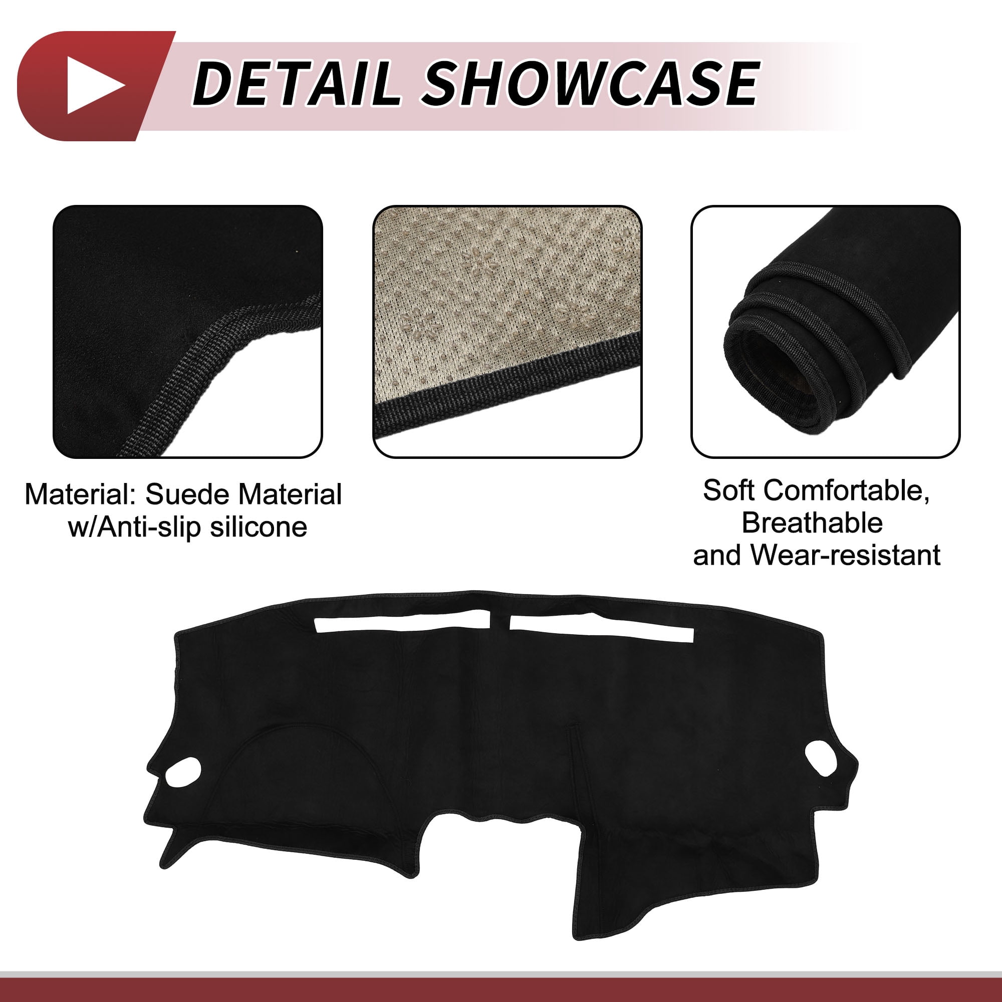 Unique Bargains Interior Suede Dashboard Cover for Nissan-Altima 2007-2012 Black
