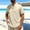 Khaki, variant on Twczz Mens Cotton Linen Shirts With Buttons- Pullover Casual Short Sleeve V-Neck Summer Beach Shirts Khaki Size S-5XL