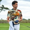 thumbnail image 3 of Fotbe Retro American Eagle Camiseta Polo de Golf para Hombre con Estampado – Camisa Deportiva Transpirable con Cuello Abotonado-Large, 3 of 6