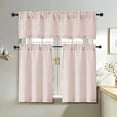 thumbnail image 3 of OVZME Judy Blush Kitchen Valance Curtain, Light Filtering Thick Textured Short Curtain with Dual Rod Pocket for Bathroom & Basement Windows, 1 Panel 60 x 22 Inches, 3 of 7