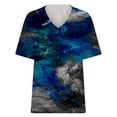 thumbnail image 4 of KIHOUT Woemns Shirts Blouse Ladies Fashion Casual Plus Size Scenic Flowers Printing V-Neck T-Shirt Tops, Size S-5XL, 4 of 5