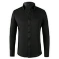thumbnail image 1 of RXIRUCGD Chemises Cardigan pour Hommes Mode Décontractée Unies à Col Rabattu avec Boutons, Noir, Taille : L, 1 of 3