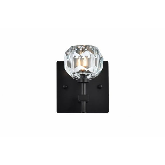 1 Light Wall Sconce in Modern Style-6 inches Tall and 5 inches Wide-Black Finish Bailey Street Home 390-Bel-4973594