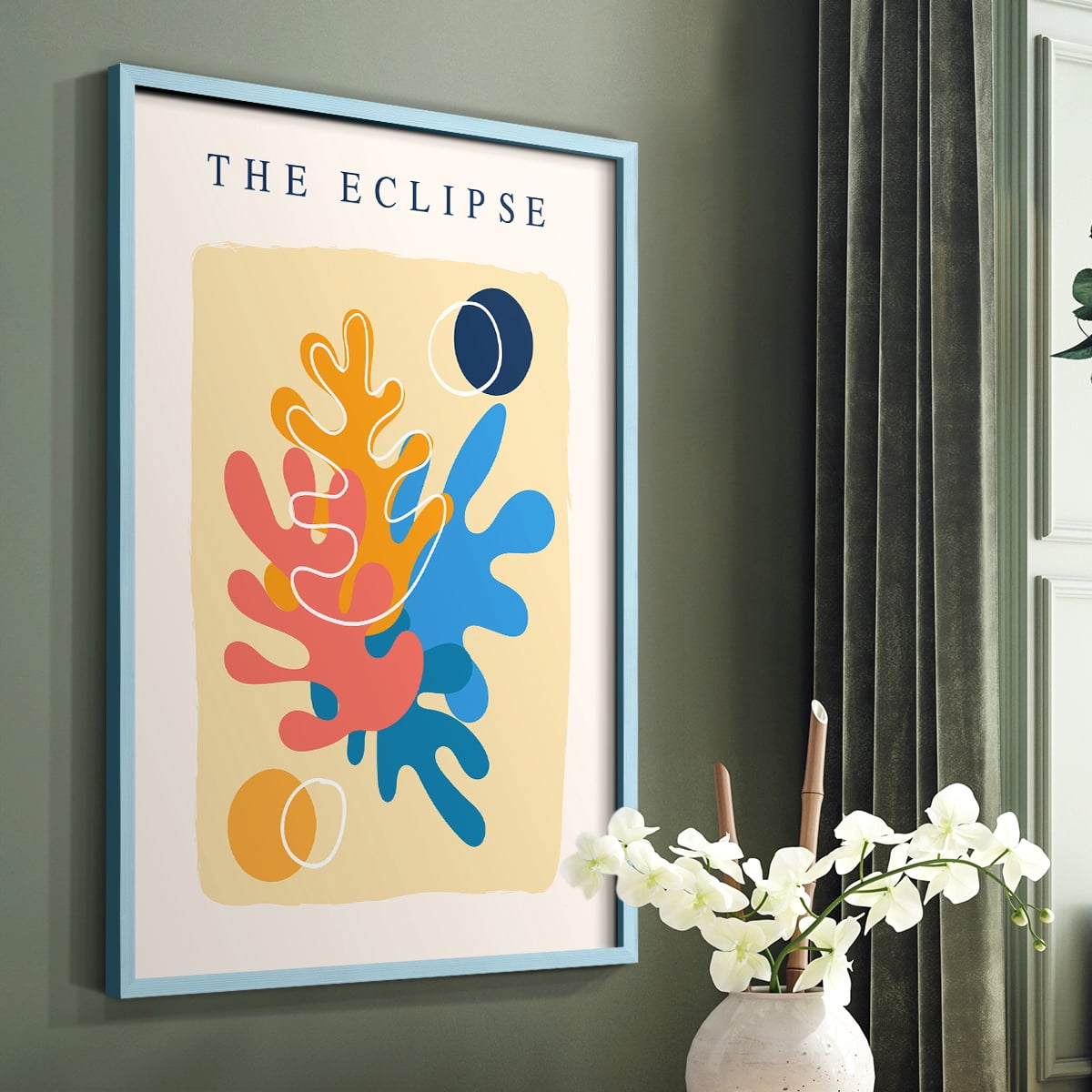 Matisse CCCXI in Blue Solid Wood 16 x 20 Framed Print