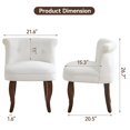 thumbnail image 2 of Velvet Vanity Stool Makeup Chair With Back, Upholstered Tufted Accent Seat With Solid Wood Legs For Bedroom Dressing Room Living Room, Mid Century Style, White, 1 Pack, 2 of 7