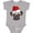 AC-Heather Grey, variant on Christmas Pug Dog Santa Boys or Girls Baby Bodysuit