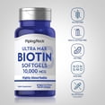 thumbnail image 3 of Biotin 10000mcg Softgels | 120 Count | Ultra Max Supplement for Men and Women | by Piping Rock, 3 of 7