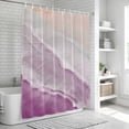 thumbnail image 6 of Pink Coastal Wave Shower Curtain, Waterproof Shower Curtains for Bathroom, Summer Modern Ocean Beach Washable Fabric Bathtub Curtain Set Bath Decor with 12 Hooks Stall 36"x72", 6 of 8