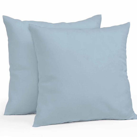 Light Blue Throw Pillow Covers 18x18 Inch Set of 2, Farmhouse Solid Blue Color Modern Art Waterproof Outdoor Pillow Covers, Decorative Cushion Pillowcases for Couch, Sofa, Bed, Garden, Patio
