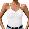 thumbnail image 2 of Camiseta sin mangas de punto para mujer, Top sin mangas con nudo torcido y tirantes finos, Top ajustado de verano, 2 of 5