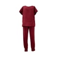 thumbnail image 3 of Conjunto médico femenino, lavable a máquina, transpirable, duradero, pantalones para correr, enfermera Vino rojo, 3 of 8