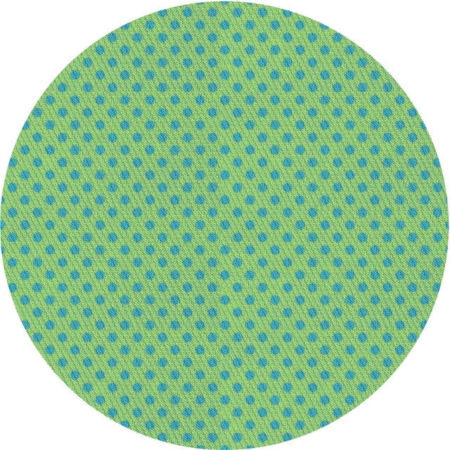 Ahgly Company Machine Washable Indoor Round Transitional Medium Sea Green Area Rugs, 5' Round