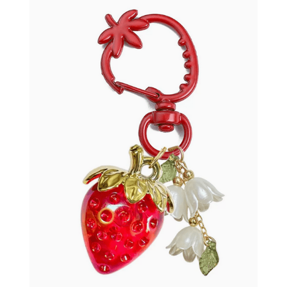 Dayesque Girl Keychain Purse Charm Cute Charm for Bag Kawaii Strawberry Keychain for Backpack Aesthetic Key Ring Backpack Accessories