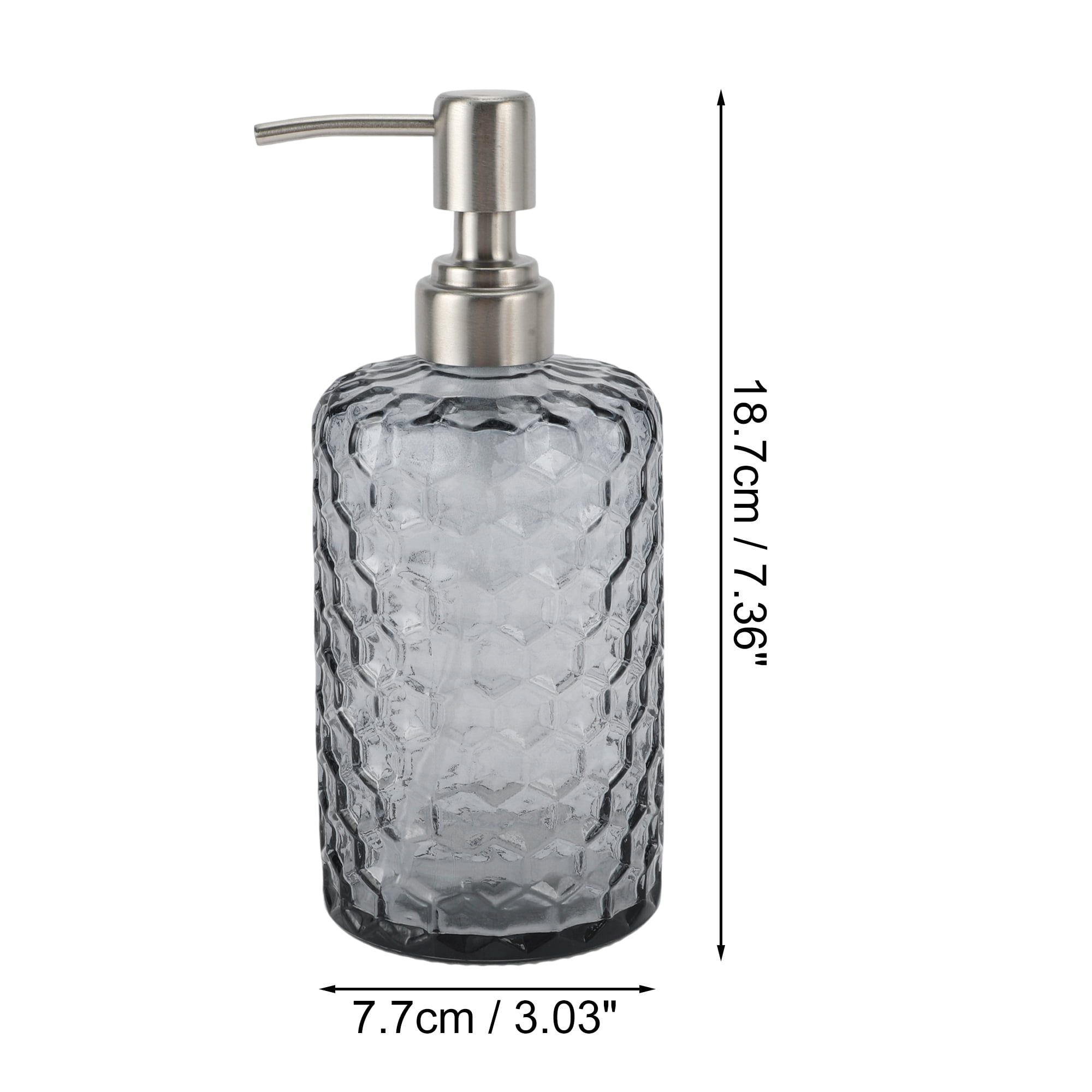 1 Pc Simple Cylindrical Soap Pump Dispenser for Bath 500ml Gray Silver Tone
