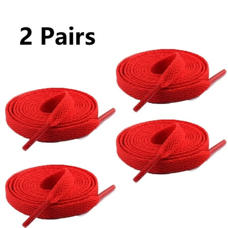 QUTETN 2 Pair Flat Shoe laces Shoelaces for Athletic Running Sneakers Shoes Boot Strings
