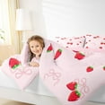 thumbnail image 4 of Castle Fairy Kawaii Red Strawberry Girl 3 Pieces Queen Comforter Set,Cartoon Bow Tie Ultra Soft Bedding Sets,Girly Pink Bow Bedding Comforter Set,Microfiber Bedroom Decor, 4 of 8