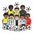 thumbnail image 1 of 8 Figuras de Bloques de Construcción de Jugadores de Fútbol, Set de Minifiguras Deportivas con Accesorios, Regalo Creativo para Niños y Fanáticos del Deporte, 1 of 9