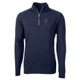 thumbnail image 2 of Men's Cutter & Buck  Navy Memphis Redbirds Adapt Eco Knit Stretch Recycled Quarter-Zip Pullover, 2 of 3