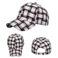 thumbnail image 2 of Yuanlong Unisex Baseball Cap Classic Plaid Flannel Sun Hat Adjustable Fall Winter Outdoor Daily Street Travel Head Cap, 2 of 5