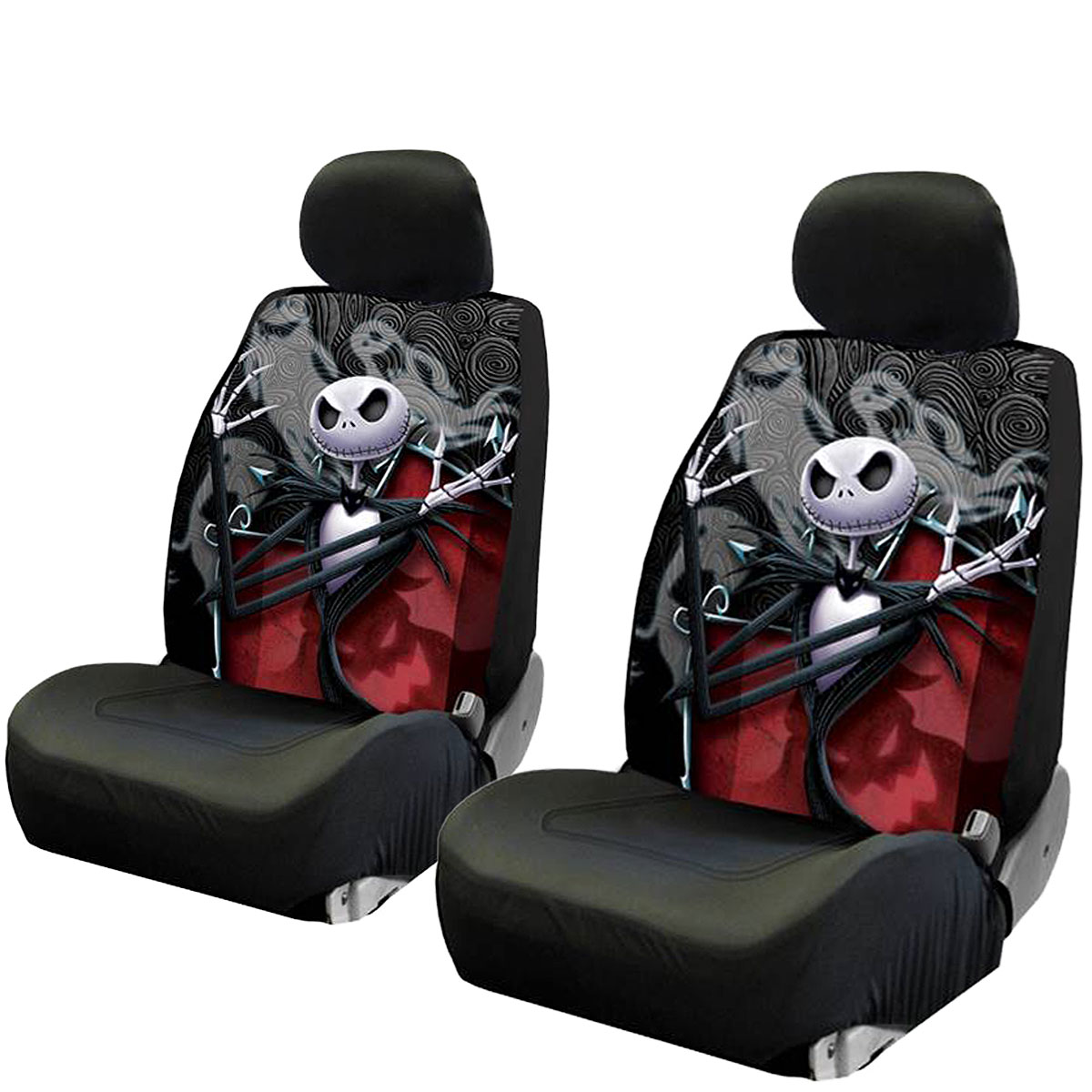 YupbizAuto New Nightmare Before Christmas Jack Skellington Ghostly Car, Truck, SUV Seat Covers Headrest Covers Set with Air Freshener - image 2 of 7