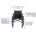 thumbnail image 5 of Invacare - Silla de ruedas Tracer SX5 TRSX58FBP / T93HAP, con brazos a la altura del escritorio y reposapiés Hemi T93HAP con presillas para el talón, asiento de 45 cm de ancho, 5 of 5